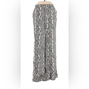 H&M NWT Size 8 Gray & Cream Snakeskin Print High Waist Wide Leg Pants